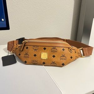 MCM Slim Fursten Belt Bag
Small Visetos Cognac